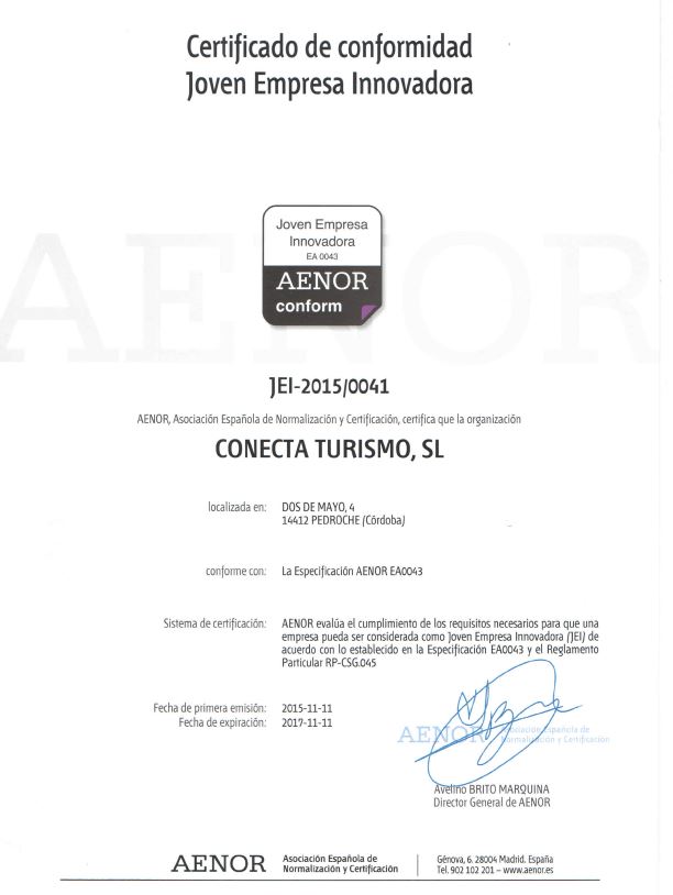 conecta-turismo-joven-empresa-innovadora-certificada-por-aenor