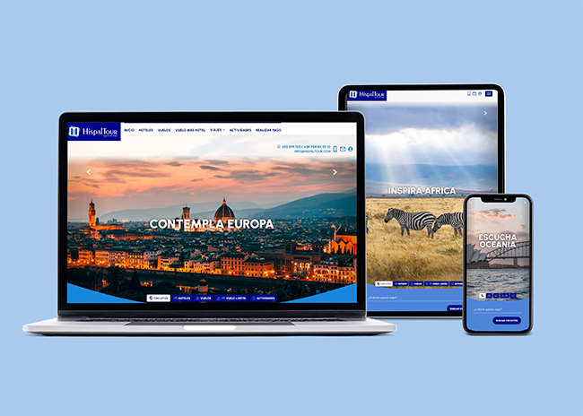 página web para agencia de viajes online Hispaltour